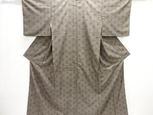 麻の葉模様織り出し　本場泥大島紬着物(9マルキ)